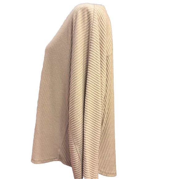 Jane And Delancey Blouse Large Slouchy Ribbed Oversized Minimalist Casual Cozy - Picture 3 of 8